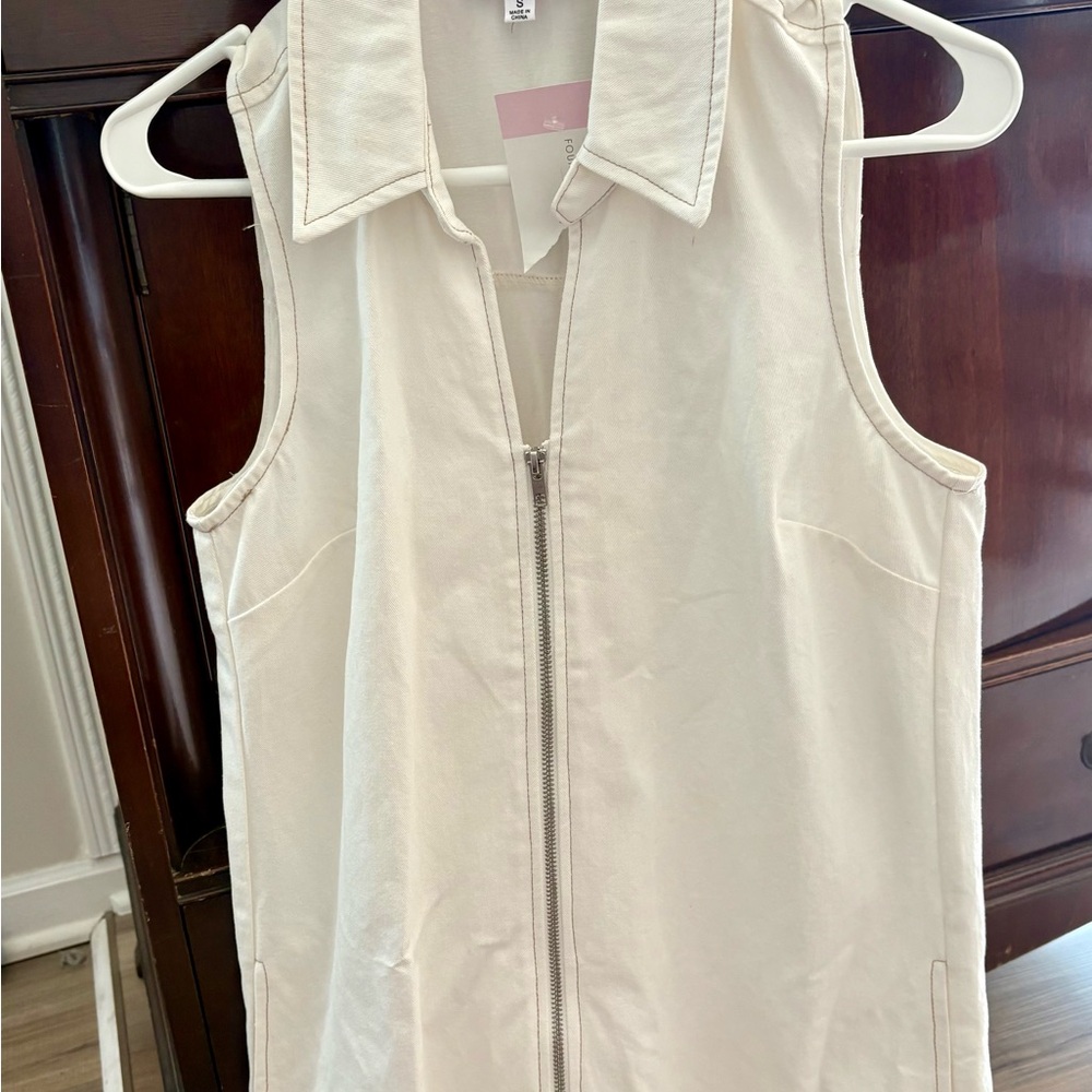 White Denim Romper